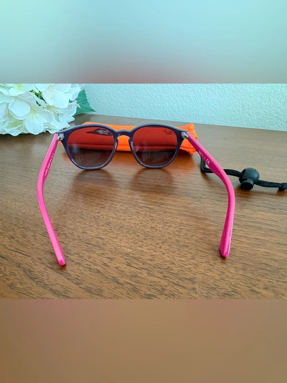 Ray-Ban Kids Purple Sunglasses with Orange Case Accent